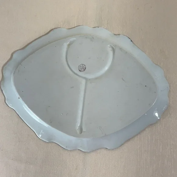 1950’s Japanese Lustreware Set, Sugar Bowl Creamer, 2 Divided Plates, 2 Tea Cups